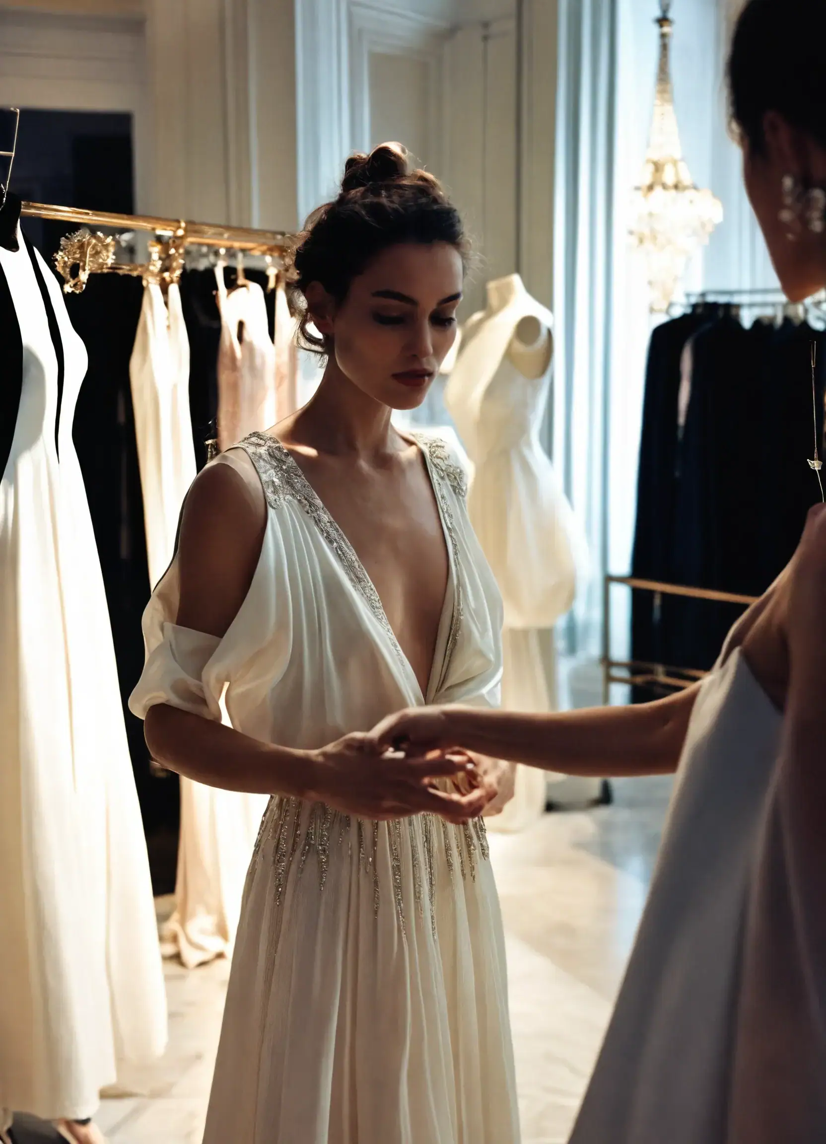 dress fitting Laura Blagogee couture